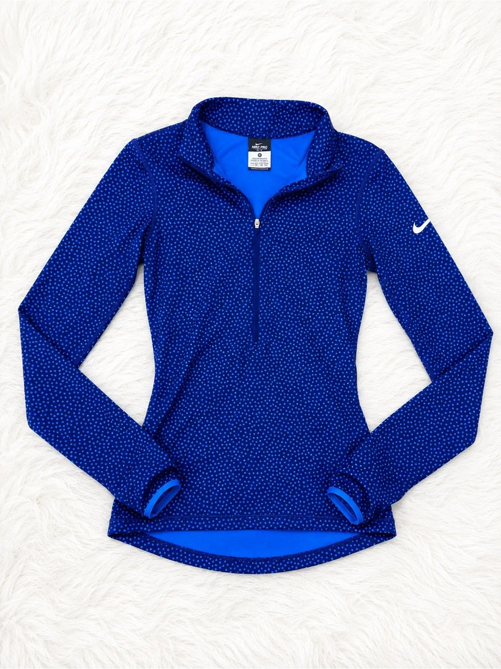 Nike Pro Dri-FIT Blue Quarter Zip Pullover Women’s XS Athletic Running Training